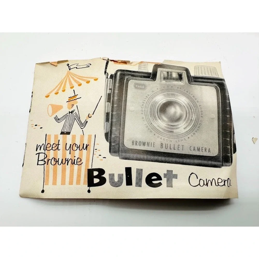 VTG 1959 Brownie Bullet Kodak Camera No 26 Black Original Box‎ Instructions USA